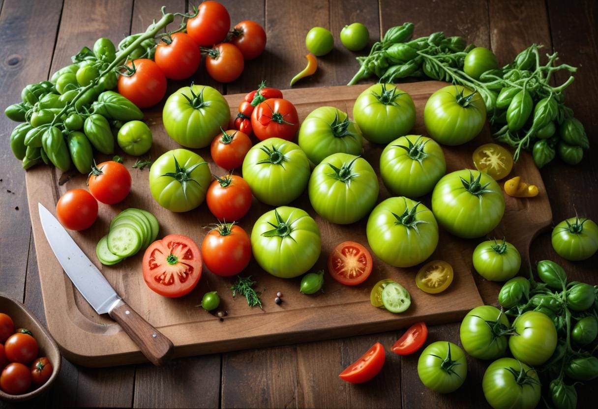 Giftiga gröna tomater illustration