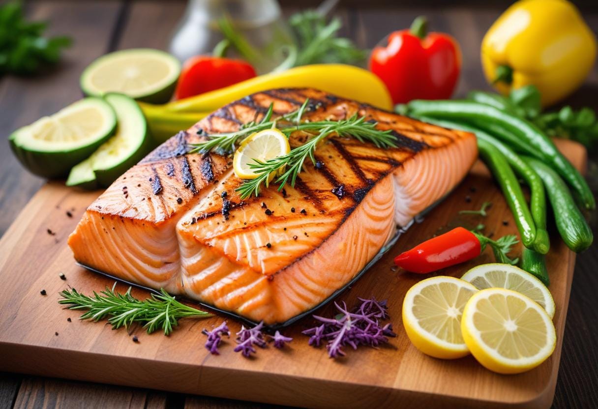 Grillad laxsida illustration